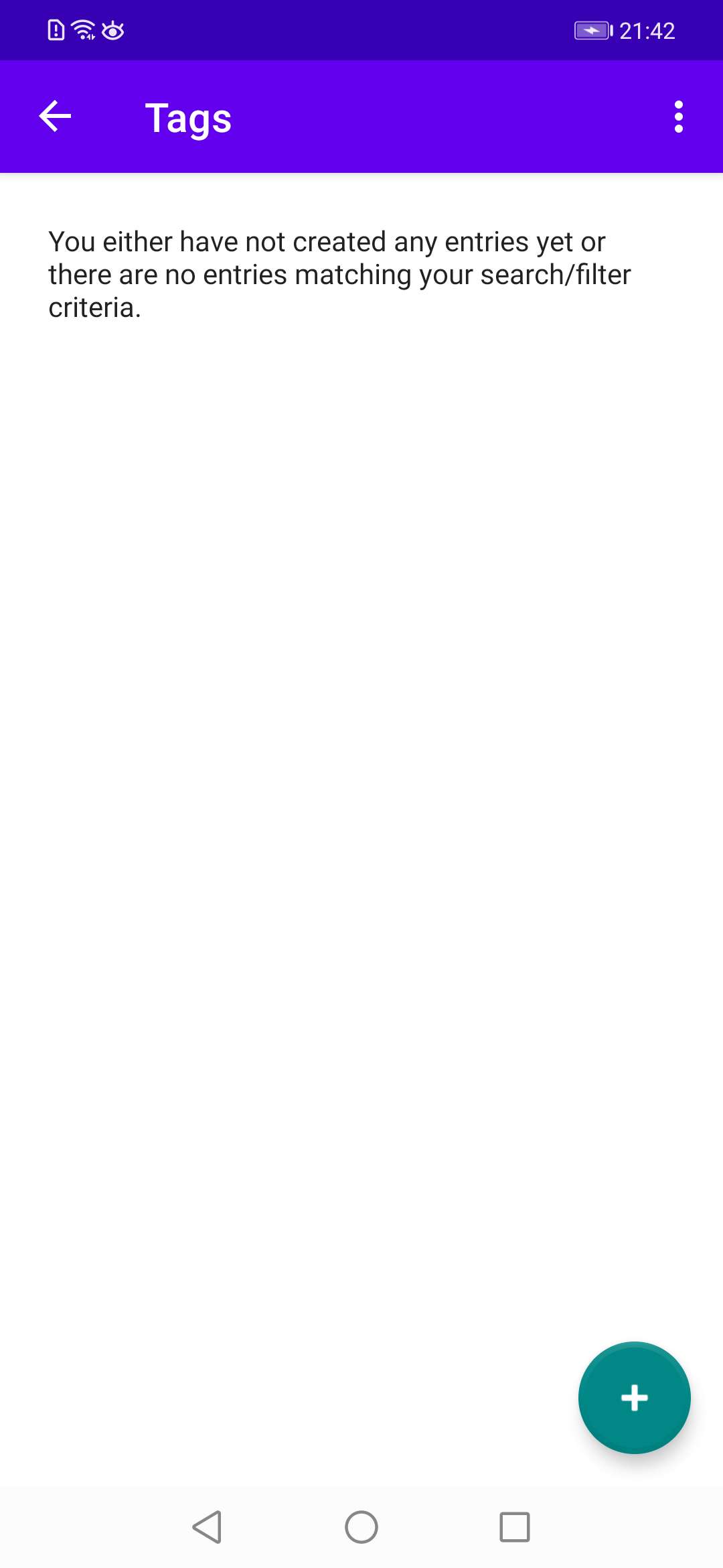 Empty tags list