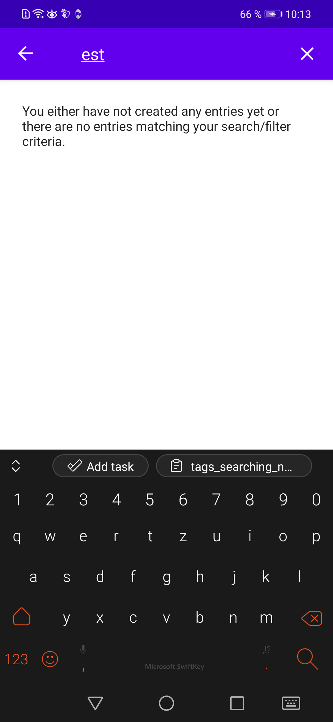 No match message